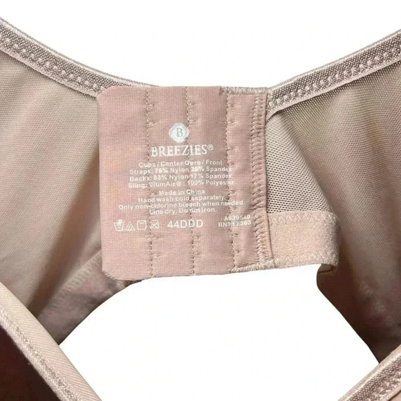 Breezies Signature Shine Unlined Underwire Support Bra Mink A639540 Size 42DDD - Picture 5 of 9